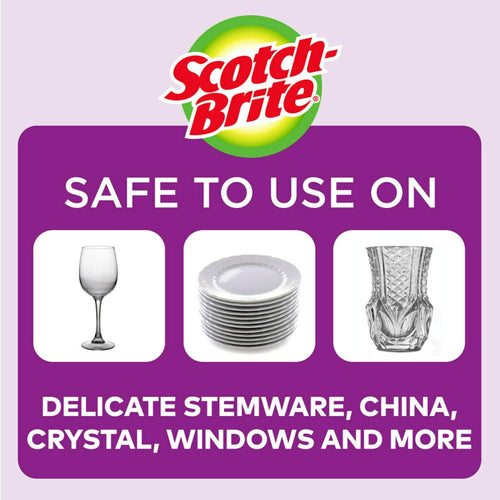 Scotch-Brite Sponge for Delicate Surfaces, Gentle Safe Clean, 3 Scrubbers EasyOptionXY LLC