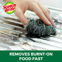Scotch-Brite Stainless Steel Scrubbers, 3 Scrubbers EasyOptionXY LLC