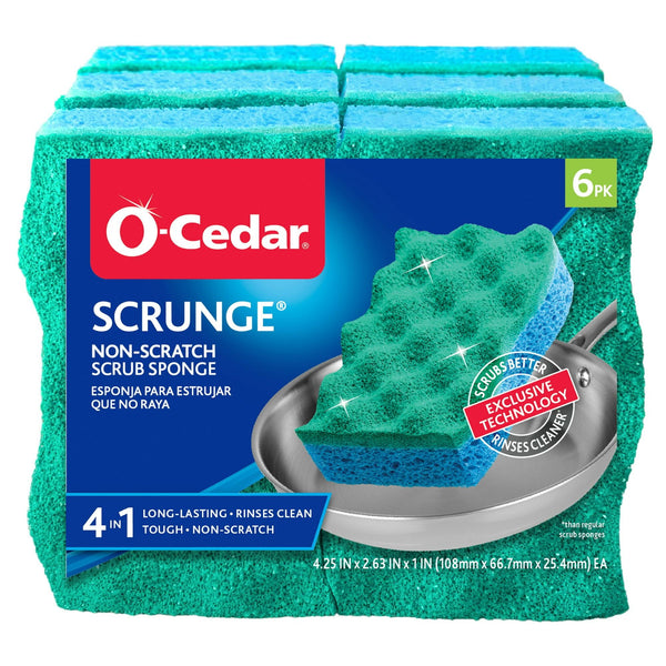 O Cedar Scrunge Sponge, Multi-Use Non-Scratch Sponge, 6 count EasyOptionXY LLC