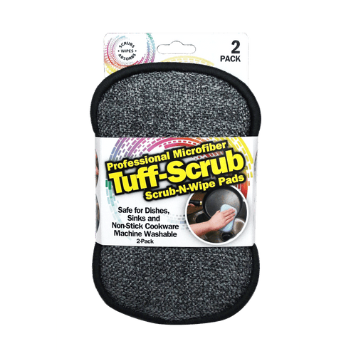 Original Tuff-Scrub Professional Microfiber Scrub 'N' Wipe Cleaning Sponge Pads, 2 Pads EasyOptionXY LLC