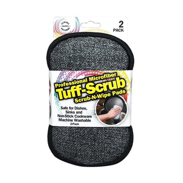 Original Tuff-Scrub Professional Microfiber Scrub 'N' Wipe Cleaning Sponge Pads, 2 Pads EasyOptionXY LLC