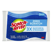 Scotch-Brite Zero Scratch Non-Scratch Scrub Sponges, 3 Scrubbing Sponges EasyOptionXY LLC
