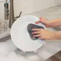 Mainstays Dish Scrubber, 4 Pack, 6 in x 6 in, Gray EasyOptionXY LLC