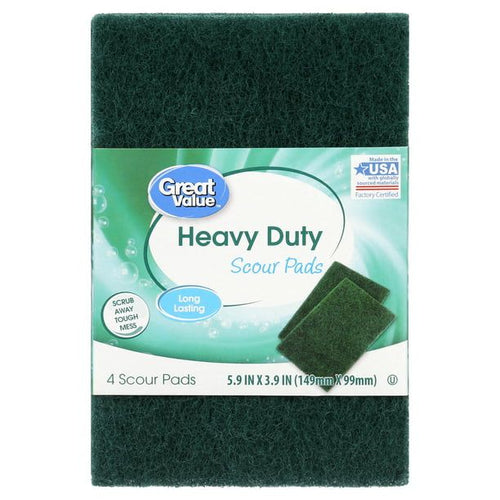 Great Value Heavy Duty Scour Pads, 4 Count EasyOptionXY LLC
