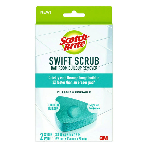 Scotch-Brite Swift Scrub Bathroom Buildup Remover Scrub Pads, 2 Scrubbing Pads EasyOptionXY LLC