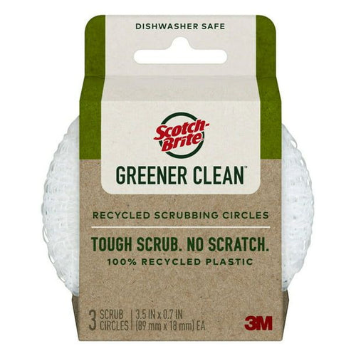 Scotch-Brite Greener Clean Recycled Scrubbing Circles, 3 Scrubbers EasyOptionXY LLC