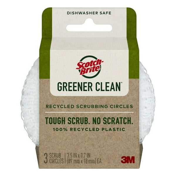 Scotch-Brite Greener Clean Recycled Scrubbing Circles, 3 Scrubbers EasyOptionXY LLC