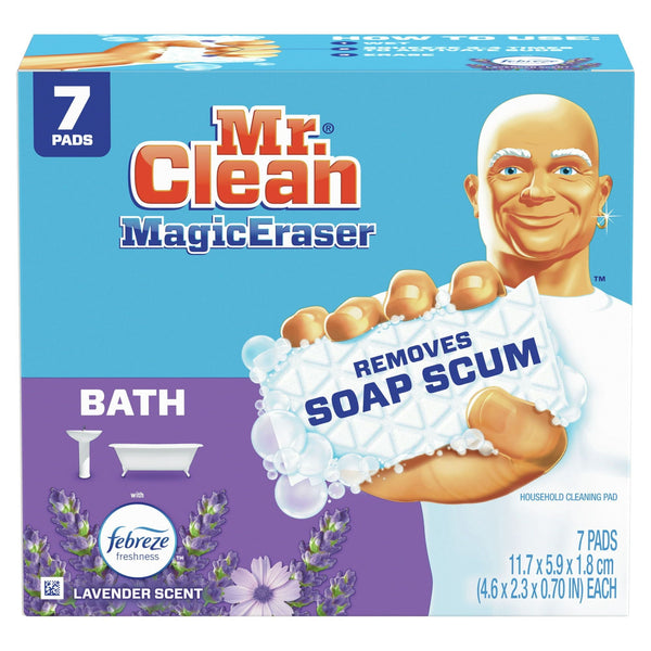 Mr. Clean Magic Eraser Bath Scrubber with Febreze Lavender Scent, 7 Ct EasyOptionXY LLC