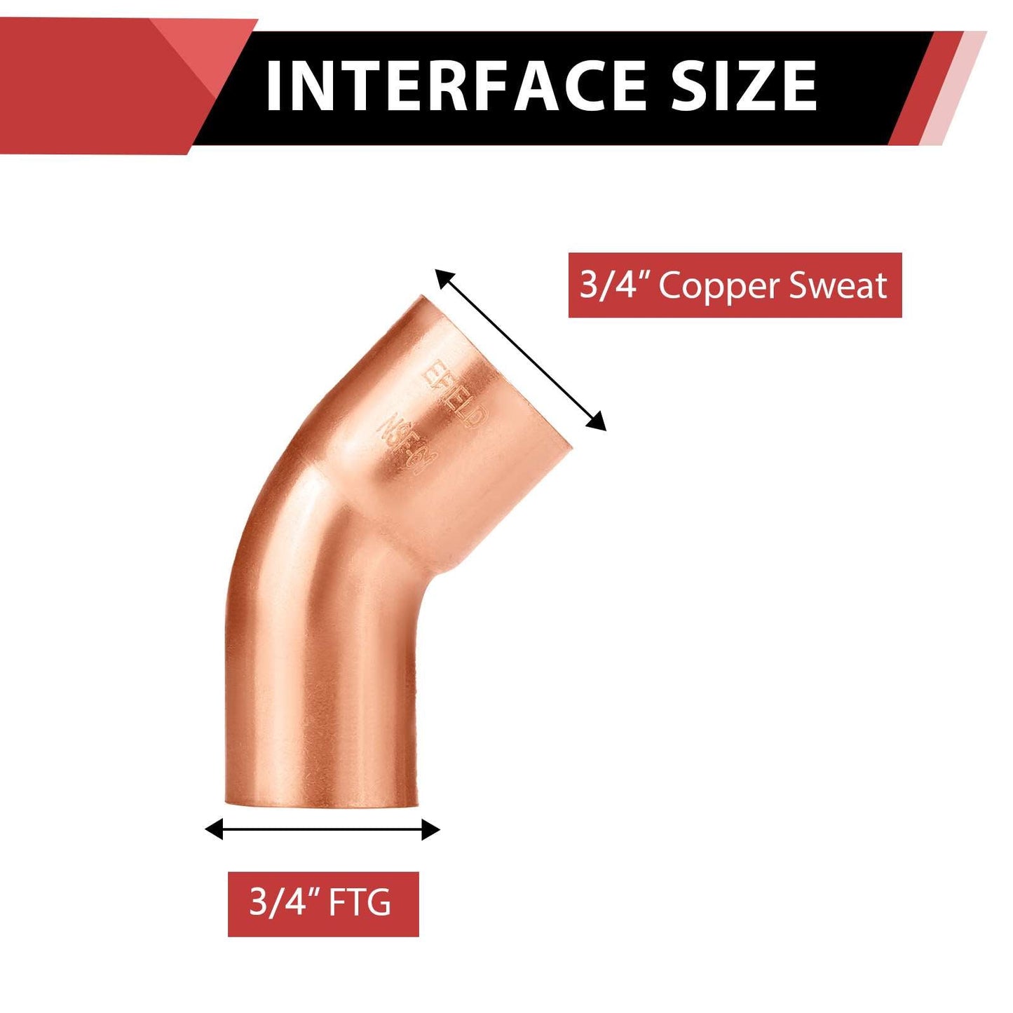 30 Pcs 3/4" FTG x Copper 45° Street Elbow at Wholesale Price