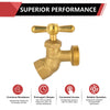 10 Pcs 3/4" FIP x 3/4" MHT Brass No-Kink Hose Bibb (Lead Free) Plumbingsell