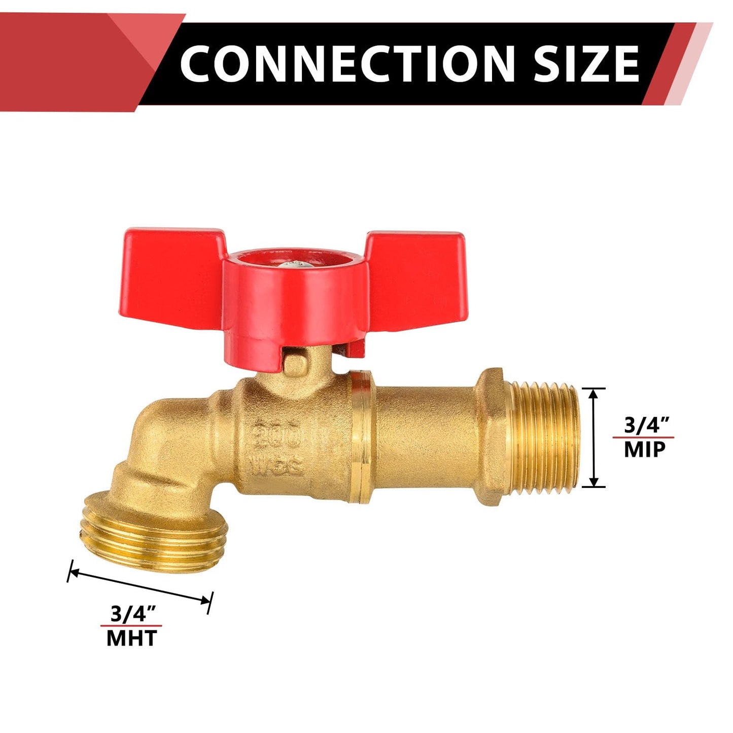 10 Pcs 3/4" MIP x 3/4" MHT Brass Hose Bibb (Lead Free) Plumbingsell