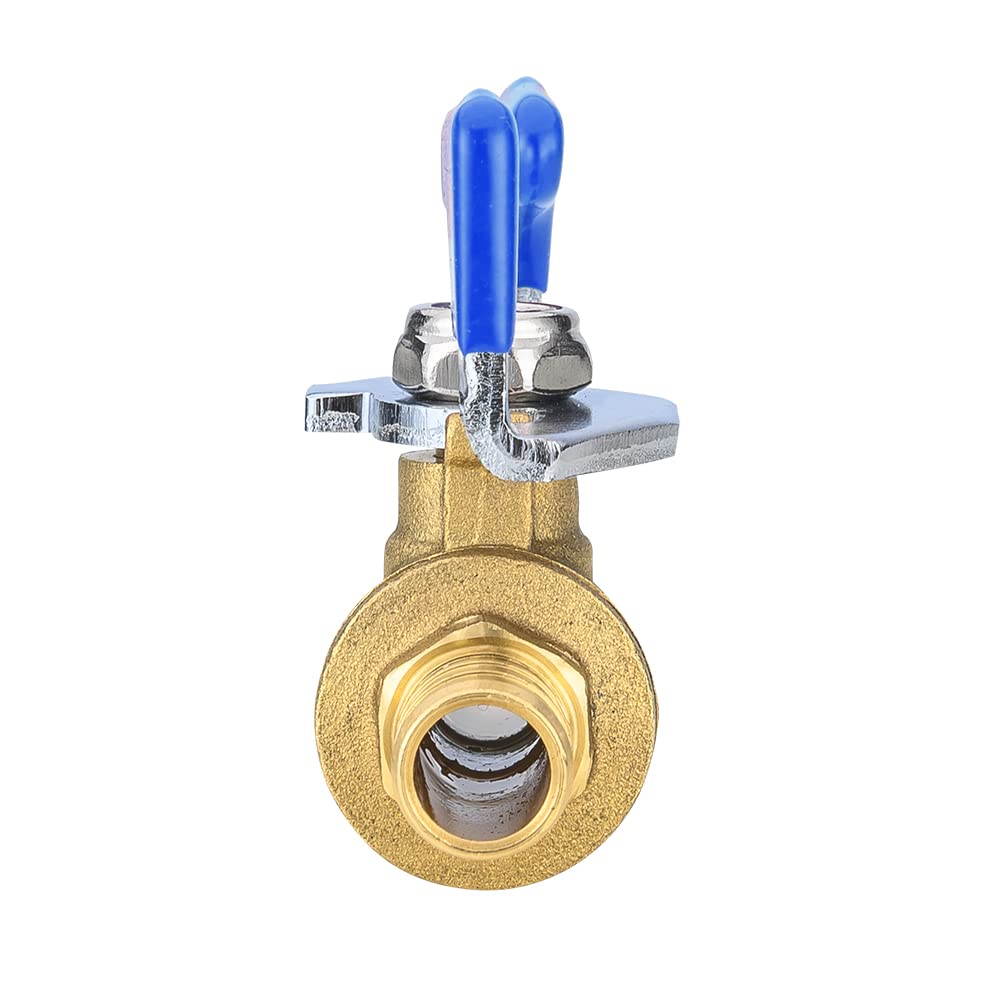 10 Pcs 3/4" PEX Crimp Butterfly Ball Valve, Blue (Lead Free)