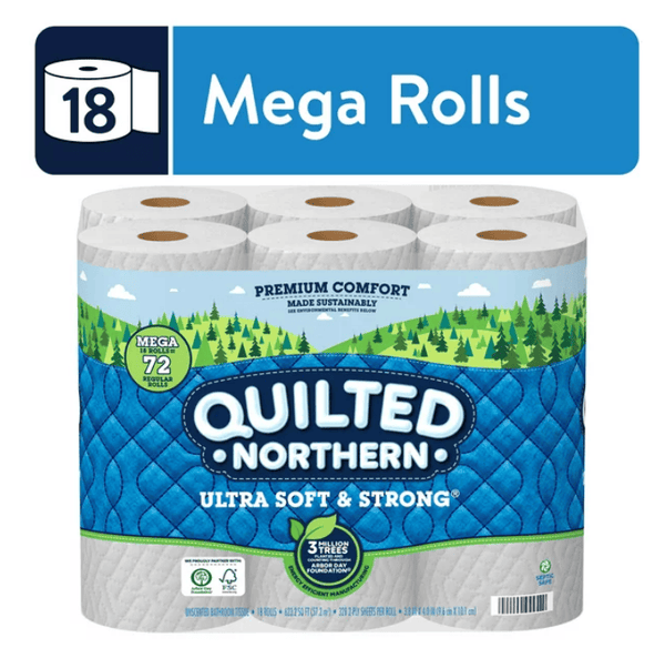 Quilted Northern Ultra Soft & Strong Toilet Paper, 18 Mega Rolls EasyOptionXY LLC