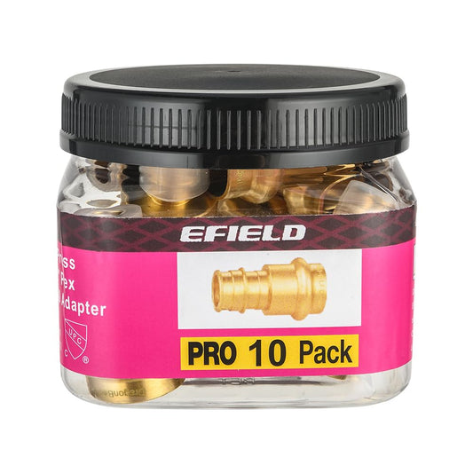Pro 10-Pack 3/4" Press x 1/2" PEX Expansion Brass Adapter (Lead Free)