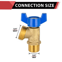 3/4" MIP x 3/4" MHT Boiler Drain Valve,1/4 Turn