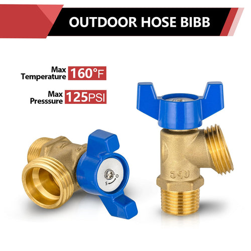 3/4" MIP x 3/4" MHT Boiler Drain Valve,1/4 Turn