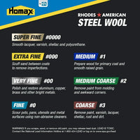 Rhodes American Steel Wool Super Fine Grade, 12 Pads EasyOptionXY LLC
