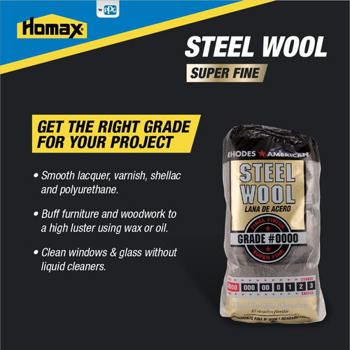Rhodes American Steel Wool Super Fine Grade, 12 Pads EasyOptionXY LLC