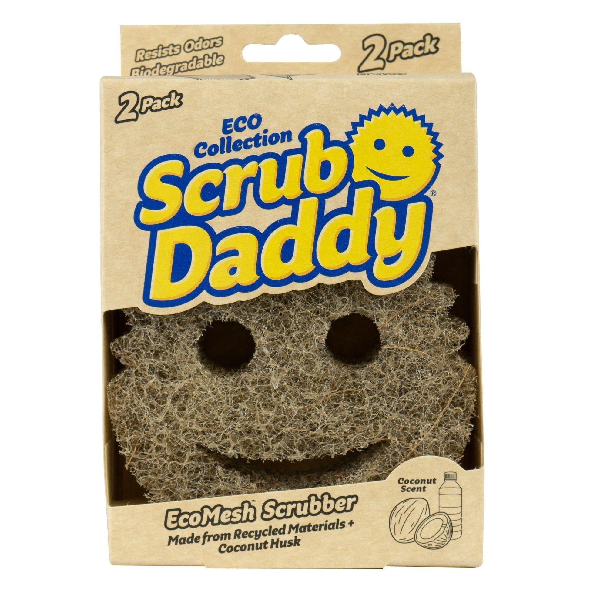 Scrub Daddy Eco Daddy Medium Duty Scrubber Sponge for Kitchen, 100% biodegradable, 2 Pk EasyOptionXY LLC