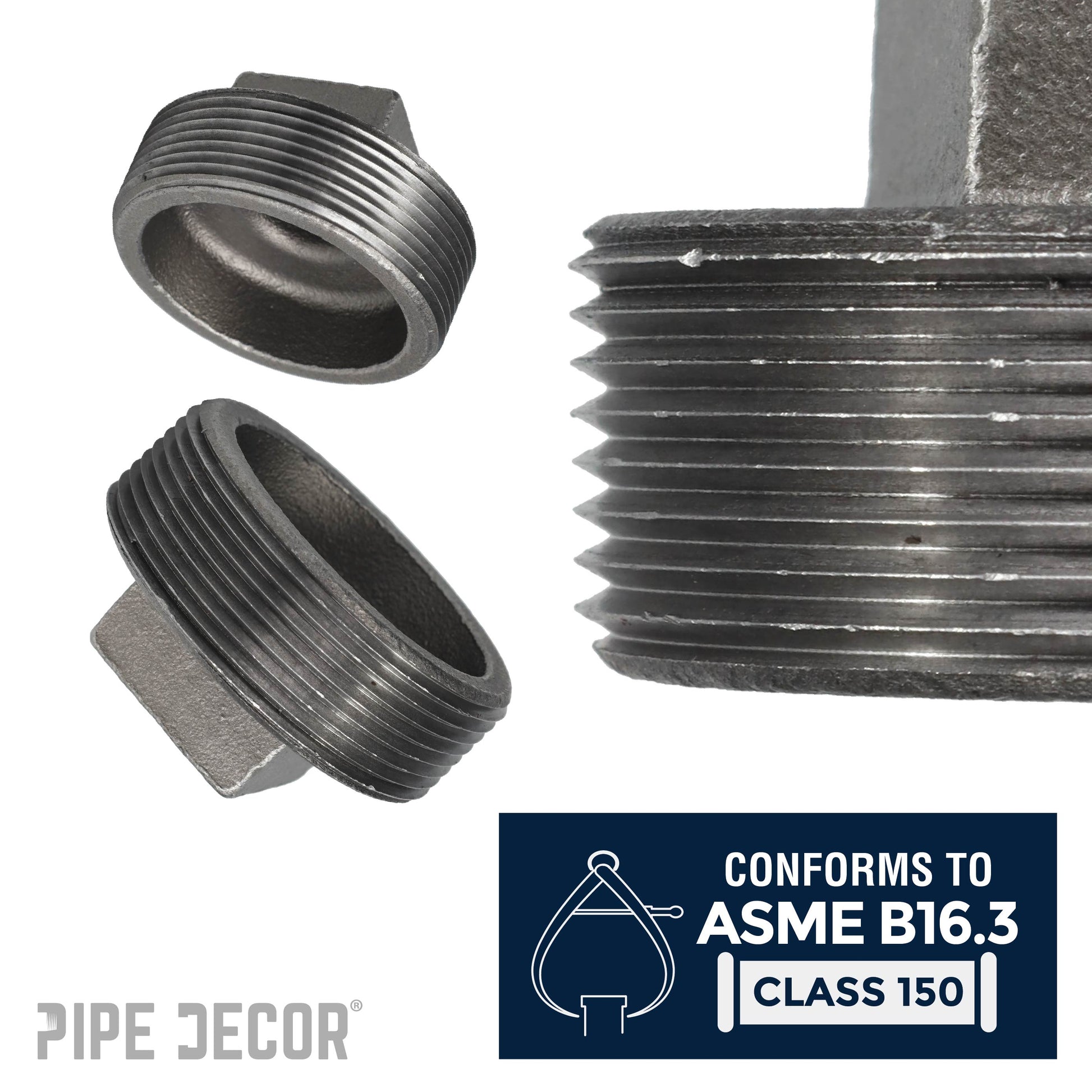 3 in. Black Plug PIPE DECOR