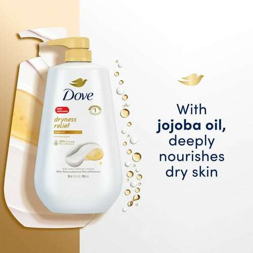 Dove Body Wash with Pump Dryness Relief Jojoba Oil, 30.6 oz EasyOptionXY LLC