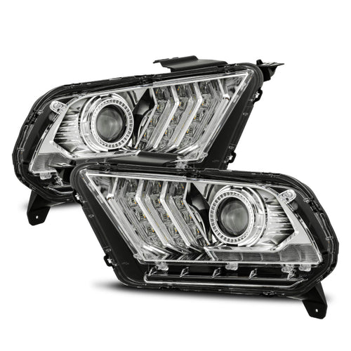 AlphaRex 10-12 Ford Mustang PRO-Series Halogen Projector Headlights Chrome OffRoadUSA.com