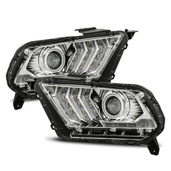 AlphaRex 10-12 Ford Mustang PRO-Series Halogen Projector Headlights Chrome OffRoadUSA.com