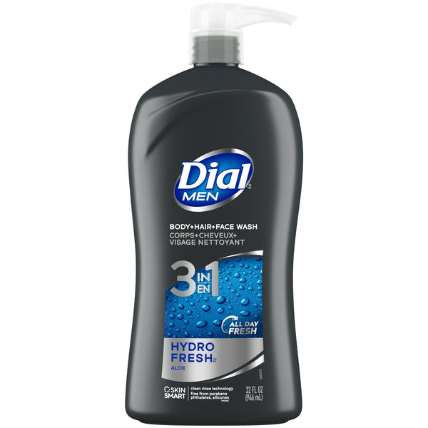 Dial Men 3 in1 Body, Hair and Face Wash, Hydro Fresh, 32 fl oz EasyOptionXY LLC