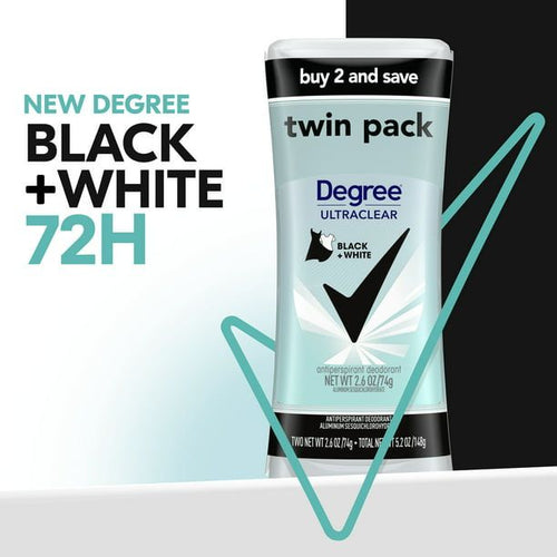 Degree Ultra Clear Black+White Antiperspirant Deodorant, 2.6 oz, Twin Pack EasyOptionXY LLC
