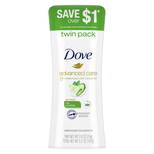 Dove Advanced Care Cool Essentials Antiperspirant Deodorant, 2.6 oz, 2 Count EasyOptionXY LLC