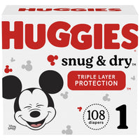 Huggies Snug & Dry Baby Diapers Size 1; Count 108 EasyOptionXY LLC