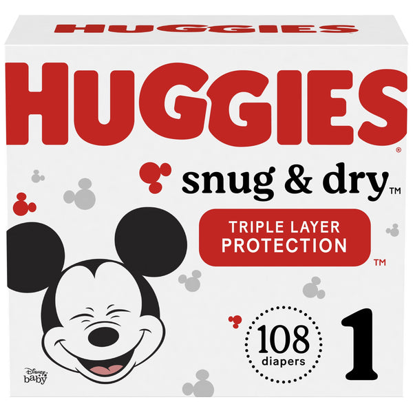 Huggies Snug & Dry Baby Diapers Size 1; Count 108 EasyOptionXY LLC