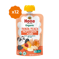 Holle Baby Food Pouches - Organic Fruit & Grain Puree -  Panda Peach Holle USA