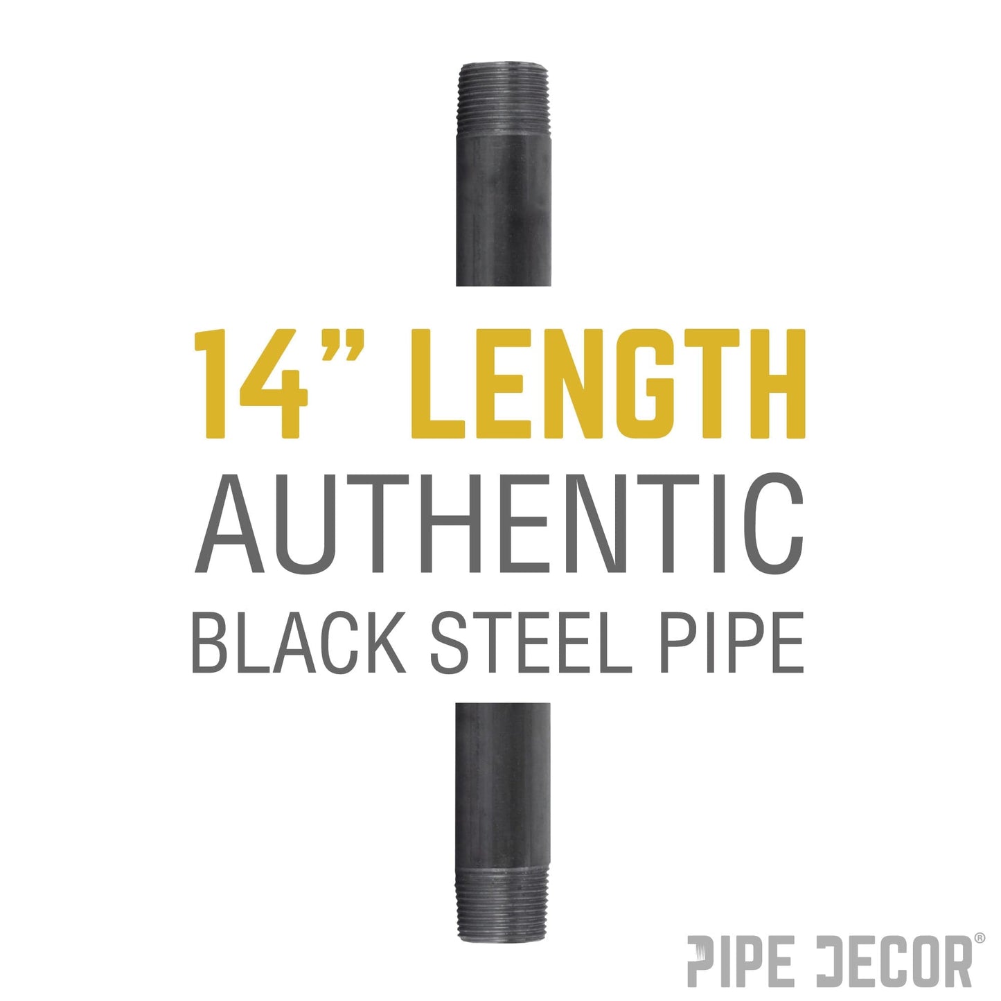 1 in. x 14 in. Black Pipe