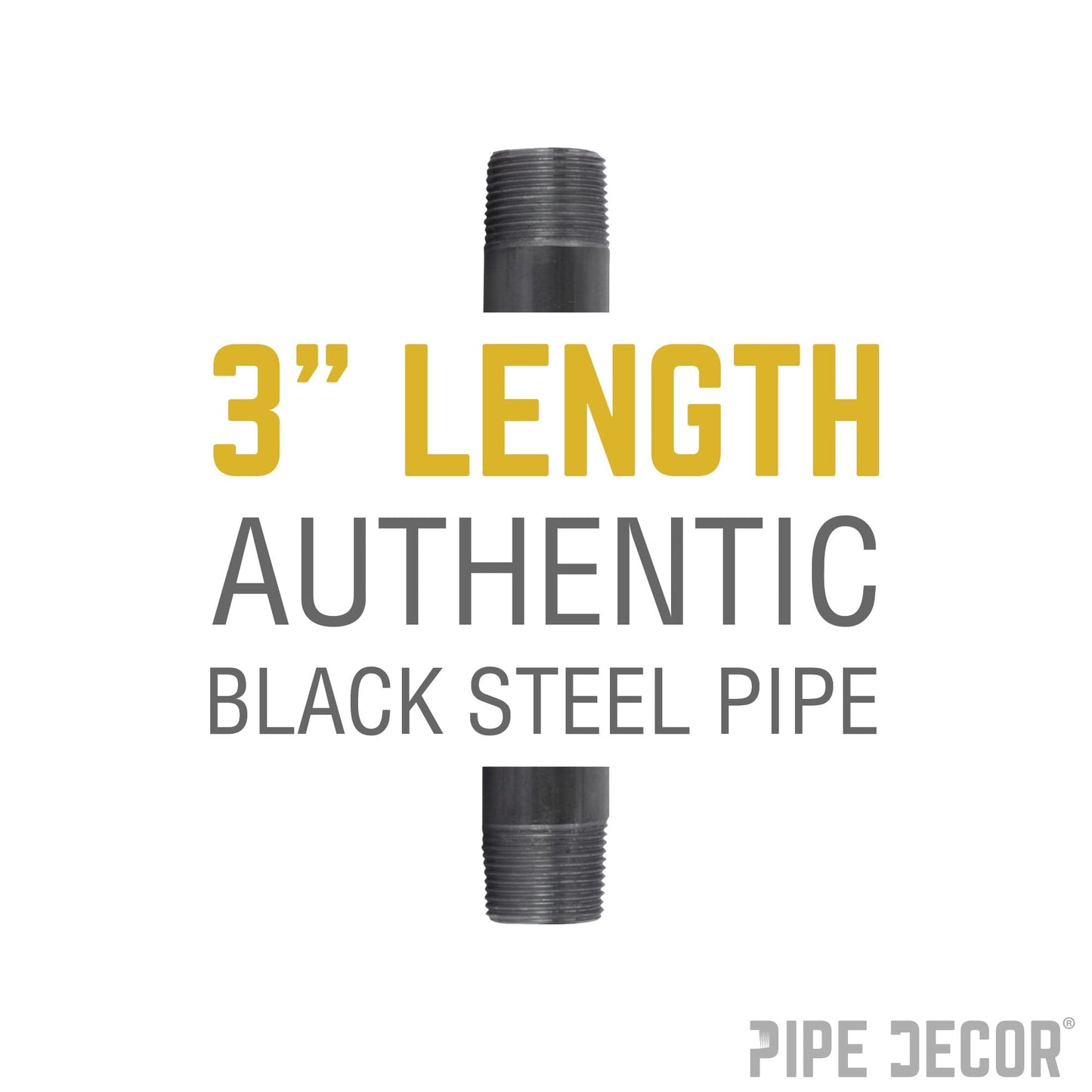 1 in. x 3 in. Black Pipe