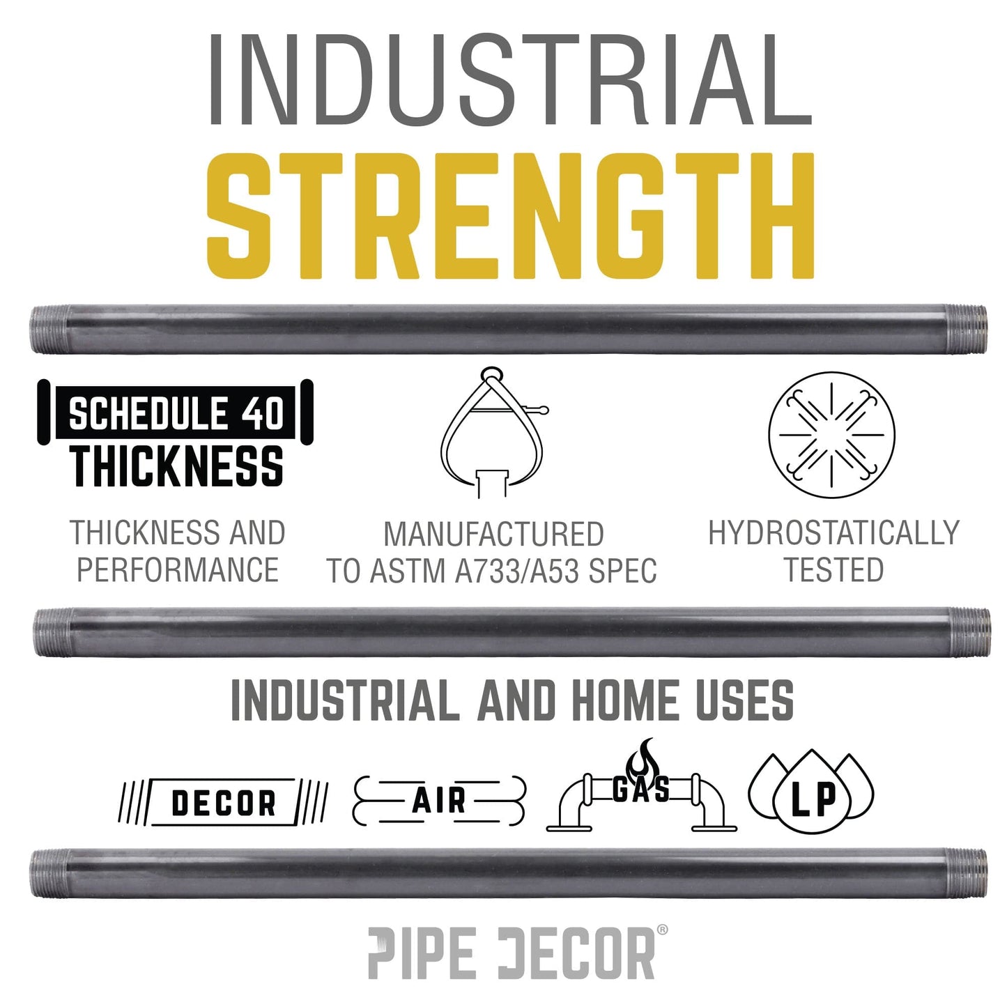 1/4 in. x 2  in. Black Pipe