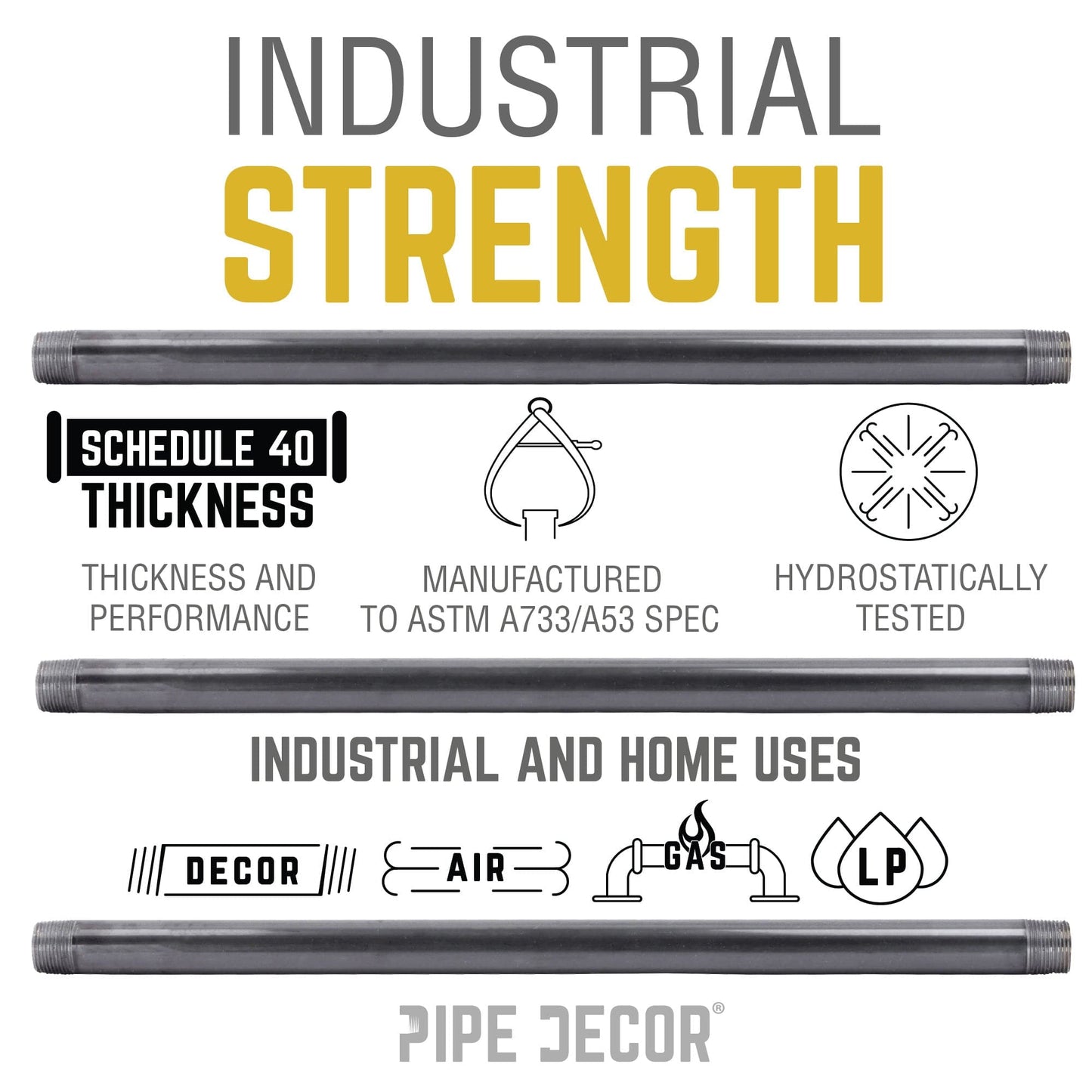1/4 in. x 8  in. Black Pipe