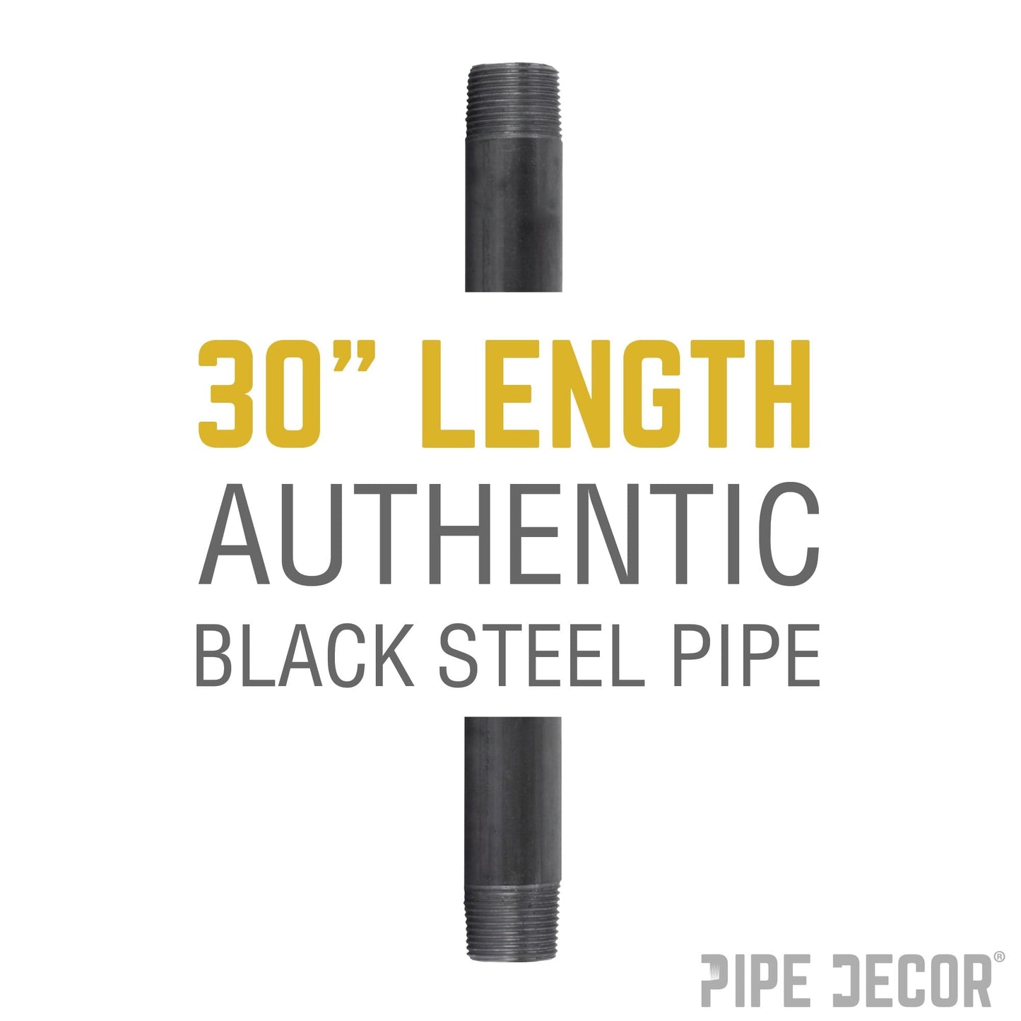 2 in. x 30 in. Black Pipe