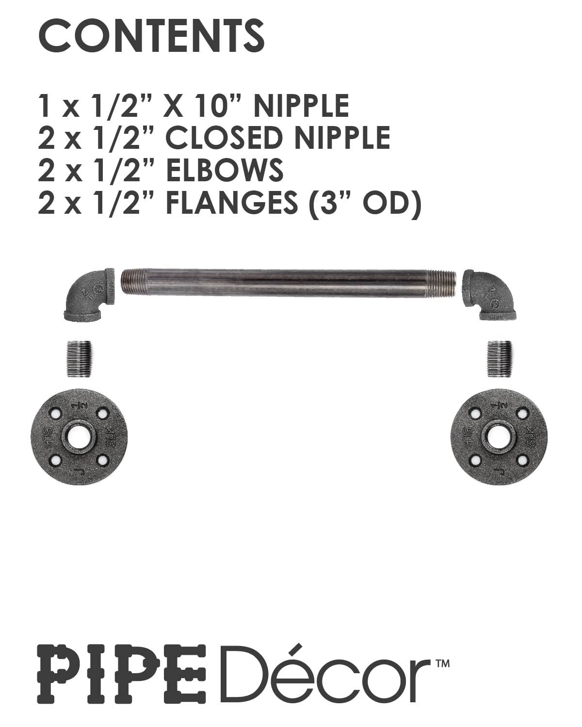1/2 in. x 10 in. Barn Door Handle - 14.5 in. L PIPE DECOR