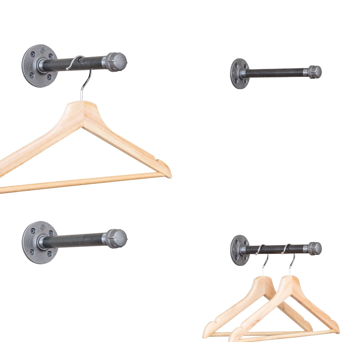 1/2 in. x 10 in. Clothing Hanging Bracket Kit, 4-Pack PIPE DECOR