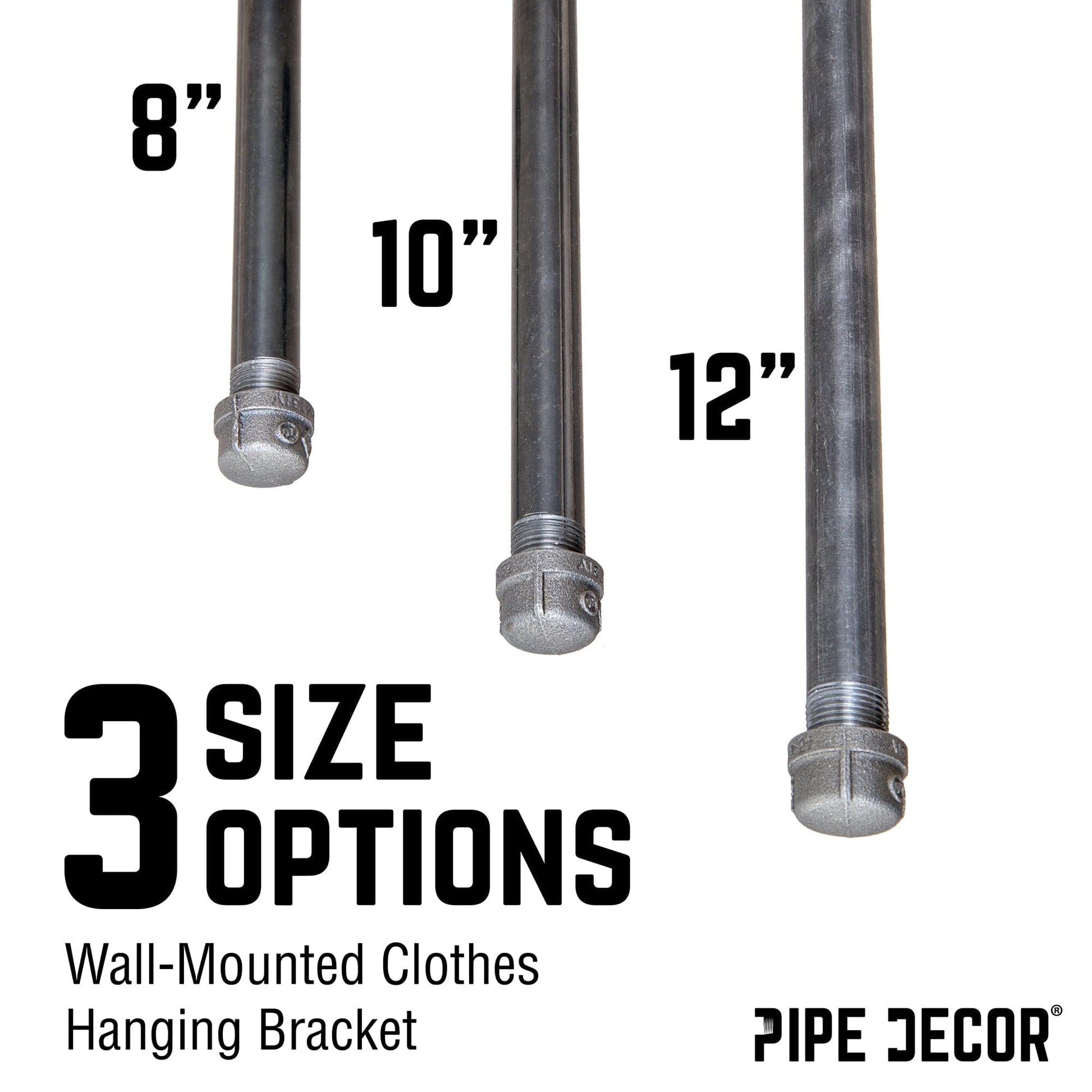1/2 in. x 10 in. Clothing Hanging Bracket Kit, 4-Pack PIPE DECOR