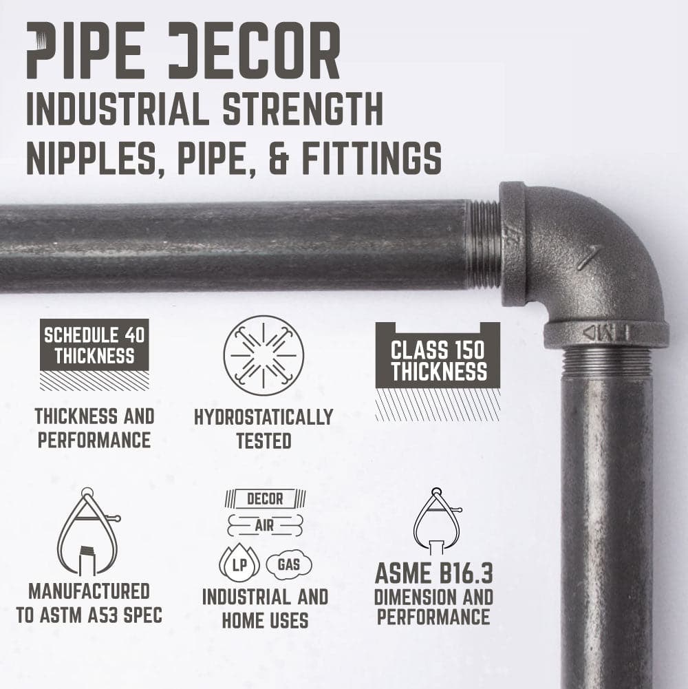 1/2 in. x 10 in. Shelf Bracket Kit, 6 Pack PIPE DECOR