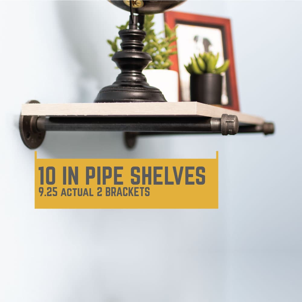 1/2 in. x 10 in. Shelf Bracket Kit, 4 Pack PIPE DECOR