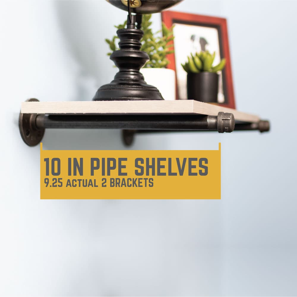 1/2 in. x 10 in. Shelf Bracket Kit, 2 Pack PIPE DECOR