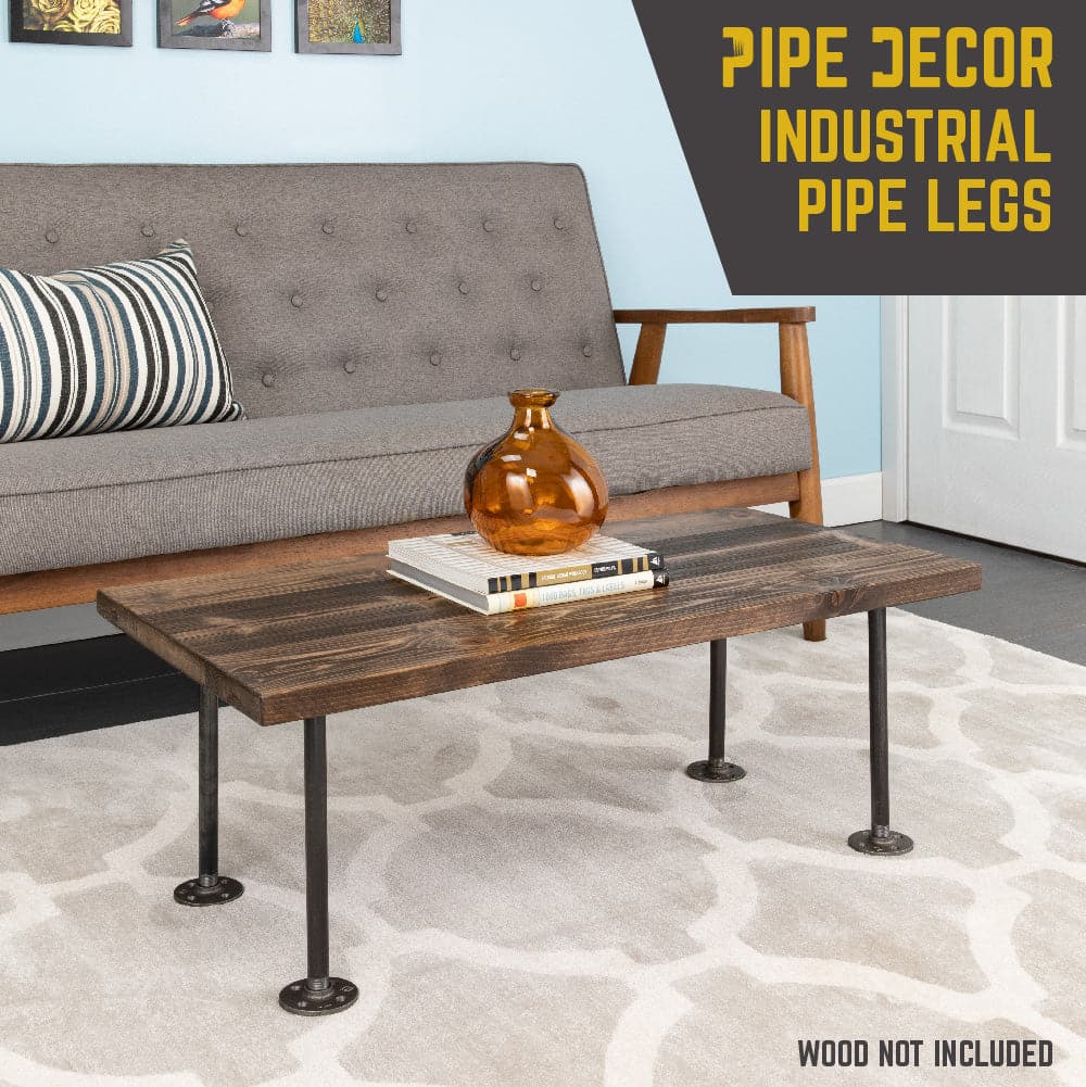 1/2 in. x 12 in. Round Flange Pipe Table Legs - 4 Pack PIPE DECOR