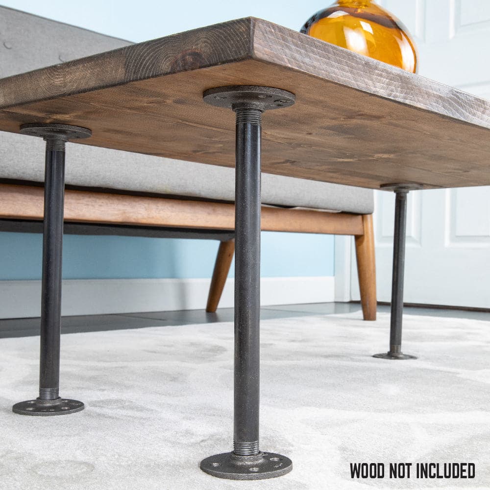 1/2 in. x 12 in. Round Flange Pipe Table Legs - 4 Pack PIPE DECOR