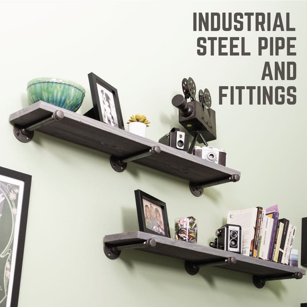 1/2 in. x 12 in. L Shelf Bracket Kit, 6 Pack PIPE DECOR