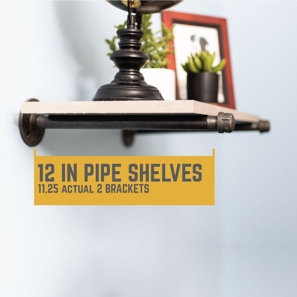 1/2 in. x 12 in. Shelf Bracket Kit, 4 Pack PIPE DECOR