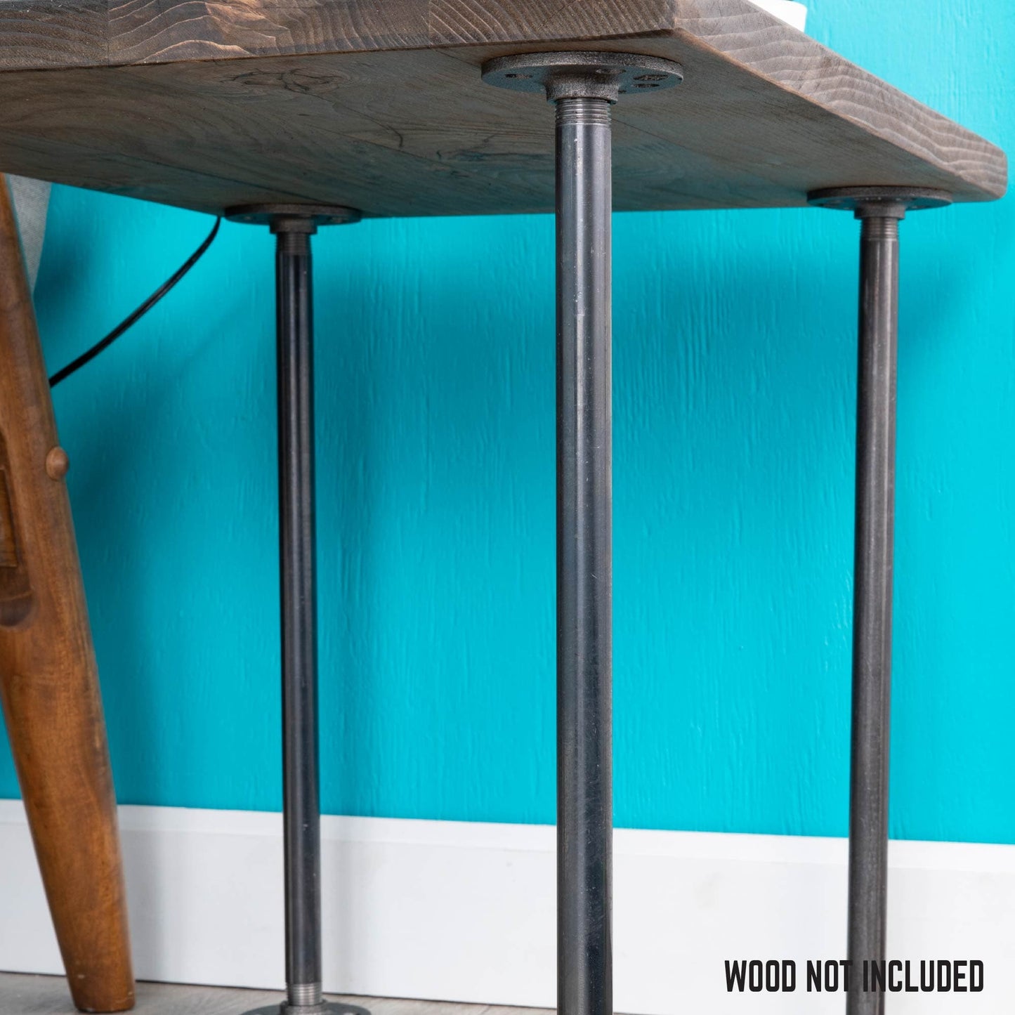 1/2 in. x 18 in. Round Flange Pipe Table Legs - 4 Pack PIPE DECOR