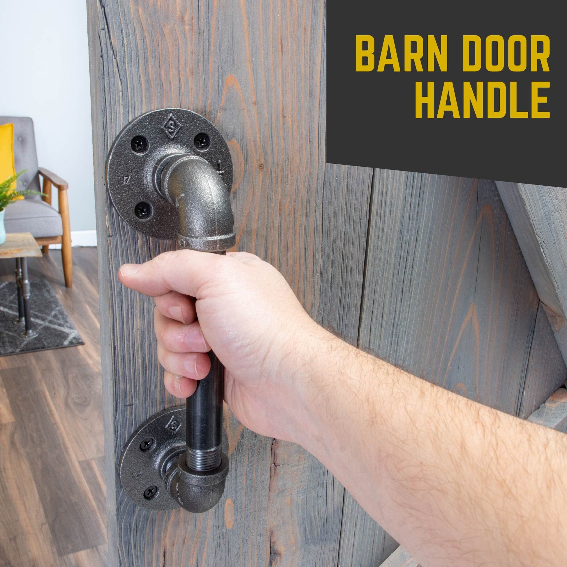 1/2 in. x 6 in. Barn Door Handle - 10.5 in. L PIPE DECOR